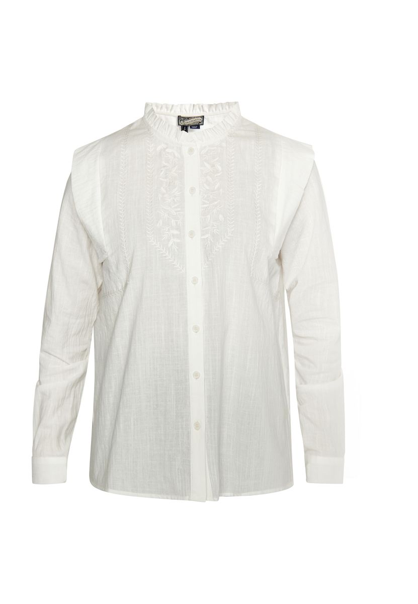 Romantische bestickte Baumwollbluse