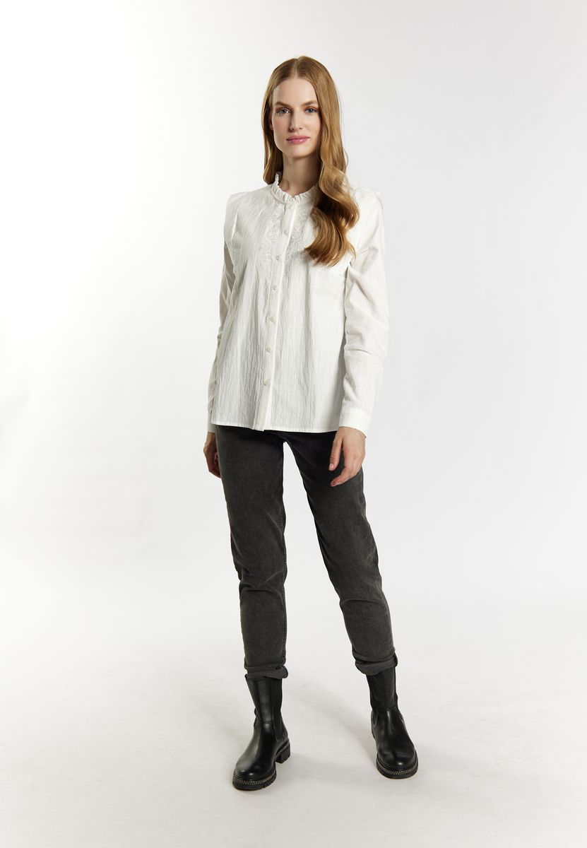 Romantische bestickte Baumwollbluse
