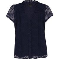 Bluse mit Dobby-Punktmuster und Knopfleiste