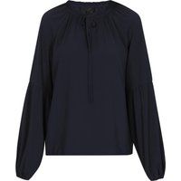Rüschenbluse mit Schlüssellochausschnitt und Laternenärmeln
