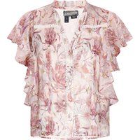 Romantische Blumenbluse mit Rüschen