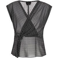 Wickelbluse mit Kettenprint und Bindedetail