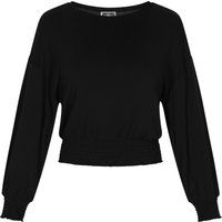 Lockere Bluse mit gesmoktem Saum