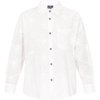 Locker geschnittene Bluse mit Blütenstickerei