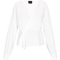 Wickelbluse mit Bischofsärmeln