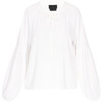 Bluse mit Bindeband und Rüschenkragen