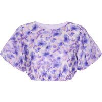 Chiffonbluse mit Blumenmuster und Puffärmeln