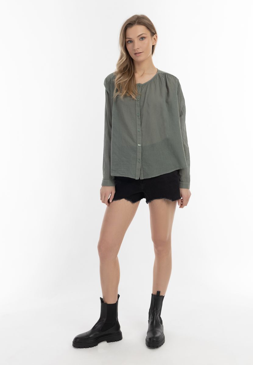 Leichte Crinkle-Bluse mit Falten