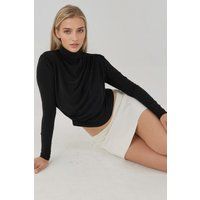 Elegantes drapiertes Mock-Neck-Top