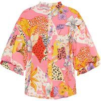 Bluse mit Puffärmeln und Blumenmuster