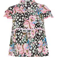 Bluse mit Blumen- und Leopardenprint