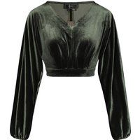 Elegante Samtbluse mit V-Ausschnitt