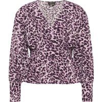 Wickelbluse mit Schößchen und Leopardenmuster