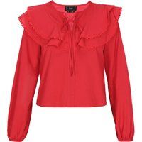 Rüschenbluse mit Bindeband und Puffärmeln