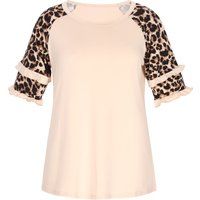 Bluse mit Leoparden-Rüschenärmeln