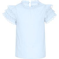 Bluse mit Rüschen und Lochstickerei