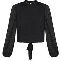 Elegante Bluse mit Laternenärmeln und Rückenausschnitt