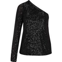 One-Shoulder-Paillettentop für den Abend