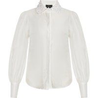 Elegante Chiffonbluse mit Perlenkragen