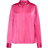 Elegante Satinbluse mit verziertem Kragen