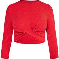 Glitzerndes Crop-Top mit Knotendetail
