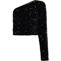 Glamouröses One-Shoulder-Paillettentop