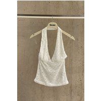 Neckholder-Top mit Pailletten-Spitze