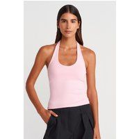 Geripptes Halterneck Top aus Baumwolle