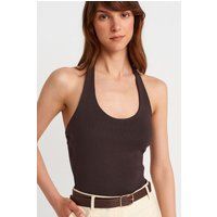 Geripptes Halterneck-Top