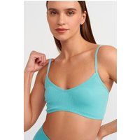 Geripptes V-Ausschnitt Crop Bralette Top