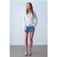 Bestickte Bluse mit V-Ausschnitt