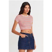 Gestreiftes Ripp-Cropped-Top