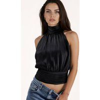 Halterneck-Top mit Strukturmuster