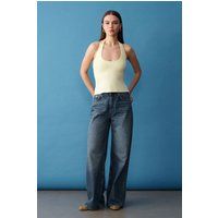 Halterneck-Bluse mit Cut-out-Detail