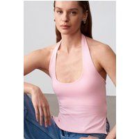 Körpernahes Halterneck-Top mit Cut-out