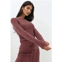Weiches strukturiertes Langarmshirt mit Raffung