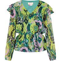 Rüschenbluse mit Schößchen-Silhouette