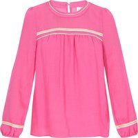 Gaze-Bluse mit geflochtenen Bändern