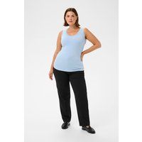 Geripptes Jersey-Top mit Spitze