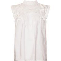 Ärmellose Bluse mit Spitzeneinsatz
