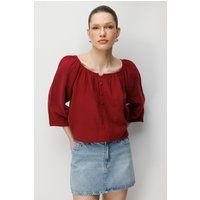 Leichte Musselinbluse mit Ballonärmeln