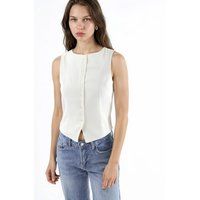Ärmellose Bluse mit Knopfleiste