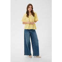 Bestickte V-Ausschnitt-Bluse Relaxed Fit