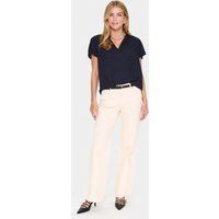 Locker geschnittene Kurzarm-V-Ausschnitt-Bluse