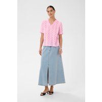 Bluse mit Lochstickerei und Rüschen
