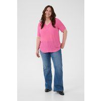 Locker geschnittene V-Ausschnitt Bluse