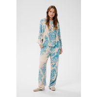 Fließende Volant-Bluse mit Blumenmuster