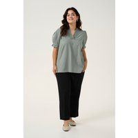 Bluse mit gesmoktem V-Ausschnitt