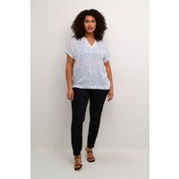 V-Ausschnitt Bluse mit Grafikmuster