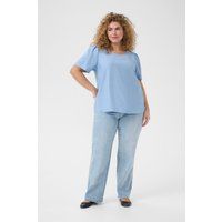 Kurzarmbluse aus weichem Chambray